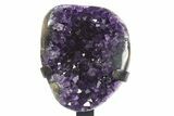 Amethyst Geode With Metal Stand - Uruguay #306941-1